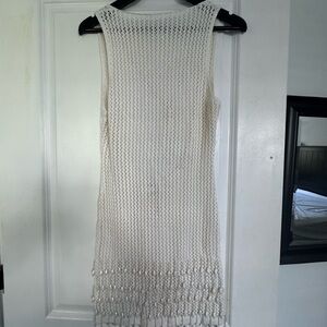 Miracle Beaded Crochet Mini Dress - Ivory